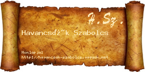 Havancsák Szabolcs névjegykártya
