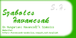 szabolcs havancsak business card